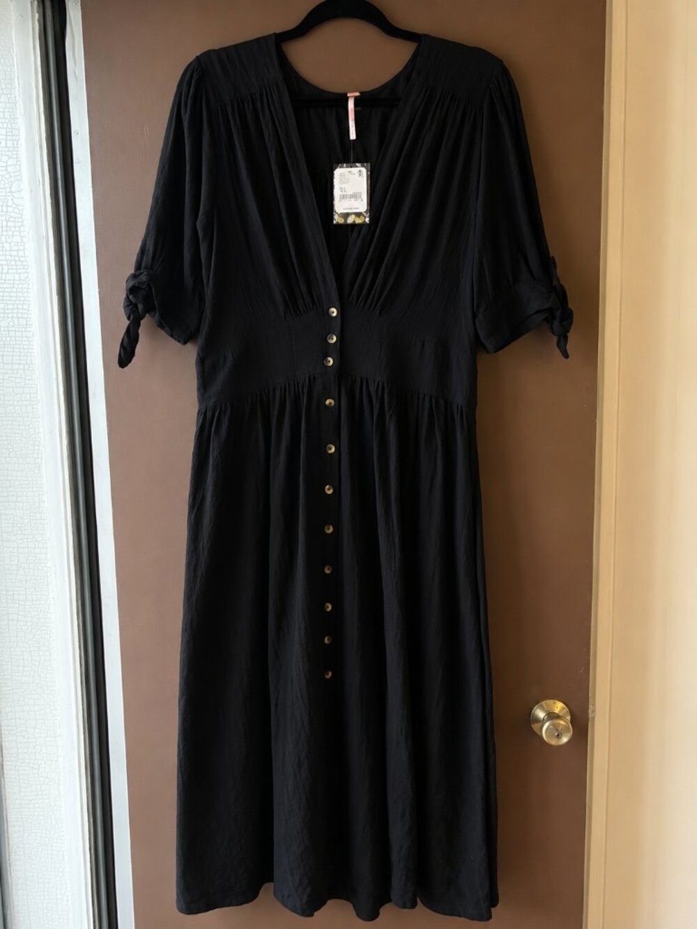 Free People - Love of My Life Midi Dress - NWT - Size XL - Black - Picture 2 of 13